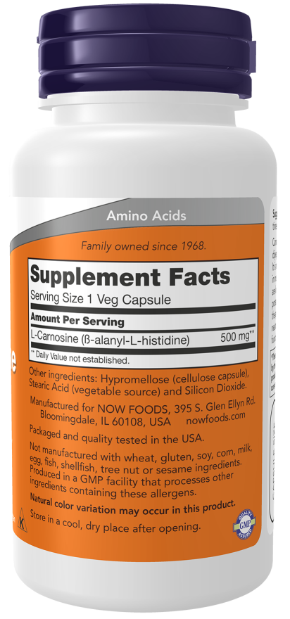 L-Carnosine 500 mg Veg Capsules