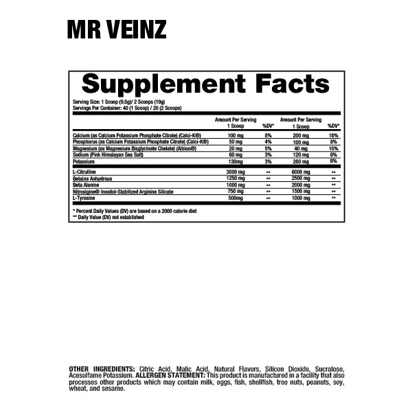Mr. Veinz Non-stim Pre-workout