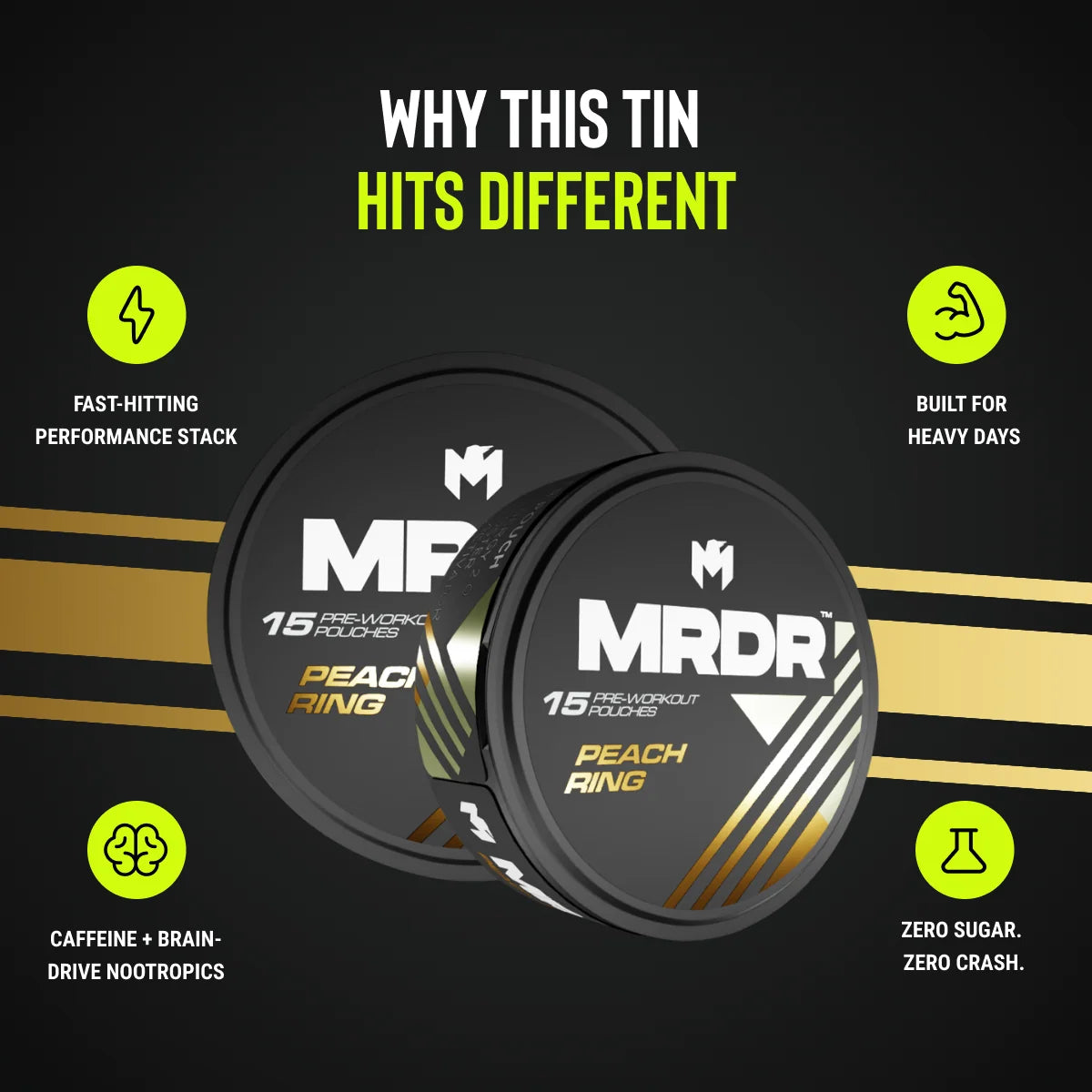 MRDR pouches Paraxanthine energy - buy pre-workout near Pittsburgh at Commonwealth Nutrition