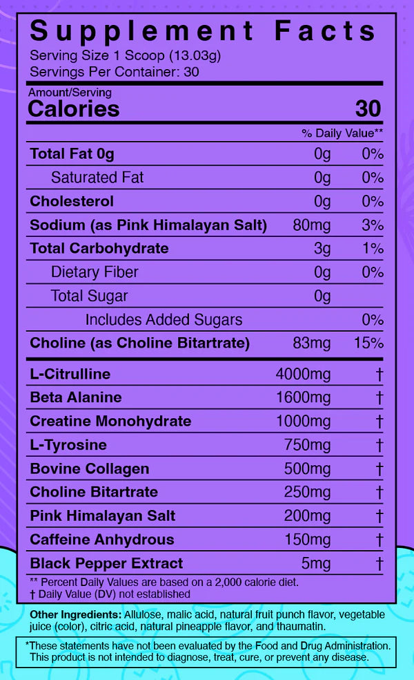 Cowabunga Daily Pick Me Up Pre-workout