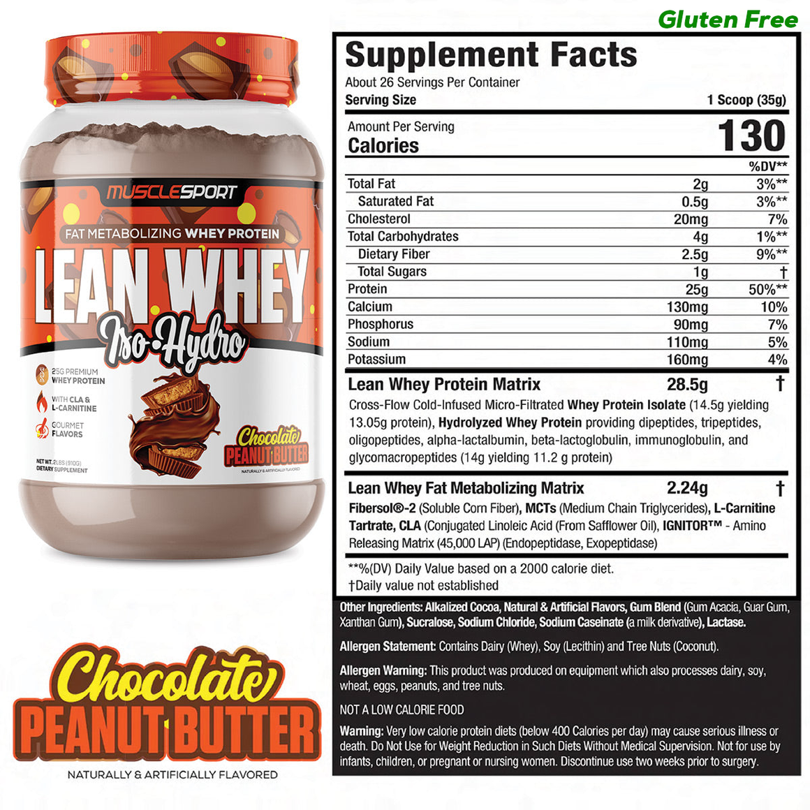 Lean Whey® Iso Hydro Gourmet Protein 2lb