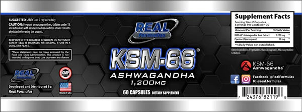 KSM-66 Ashwagandha 1200mg with Piperine 10mg