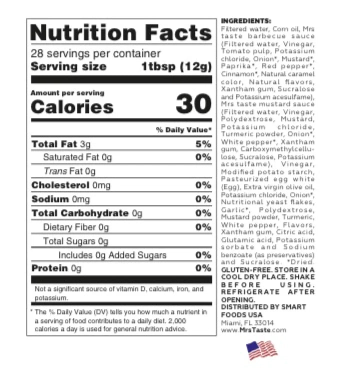 Mrs. Taste Zero Calorie Sauces