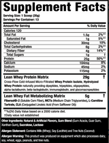 Lean Whey Iso Hyrdo Gourmet Protein 1Lb