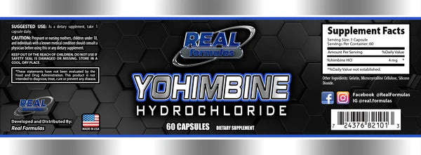 Yohimbine HCL Capsules - 4mg
