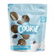 Cookie Dealer protein bites 5oz pouch front view showing crunchy bite-sized protein cookies with 25g protein per bag nutrition label.