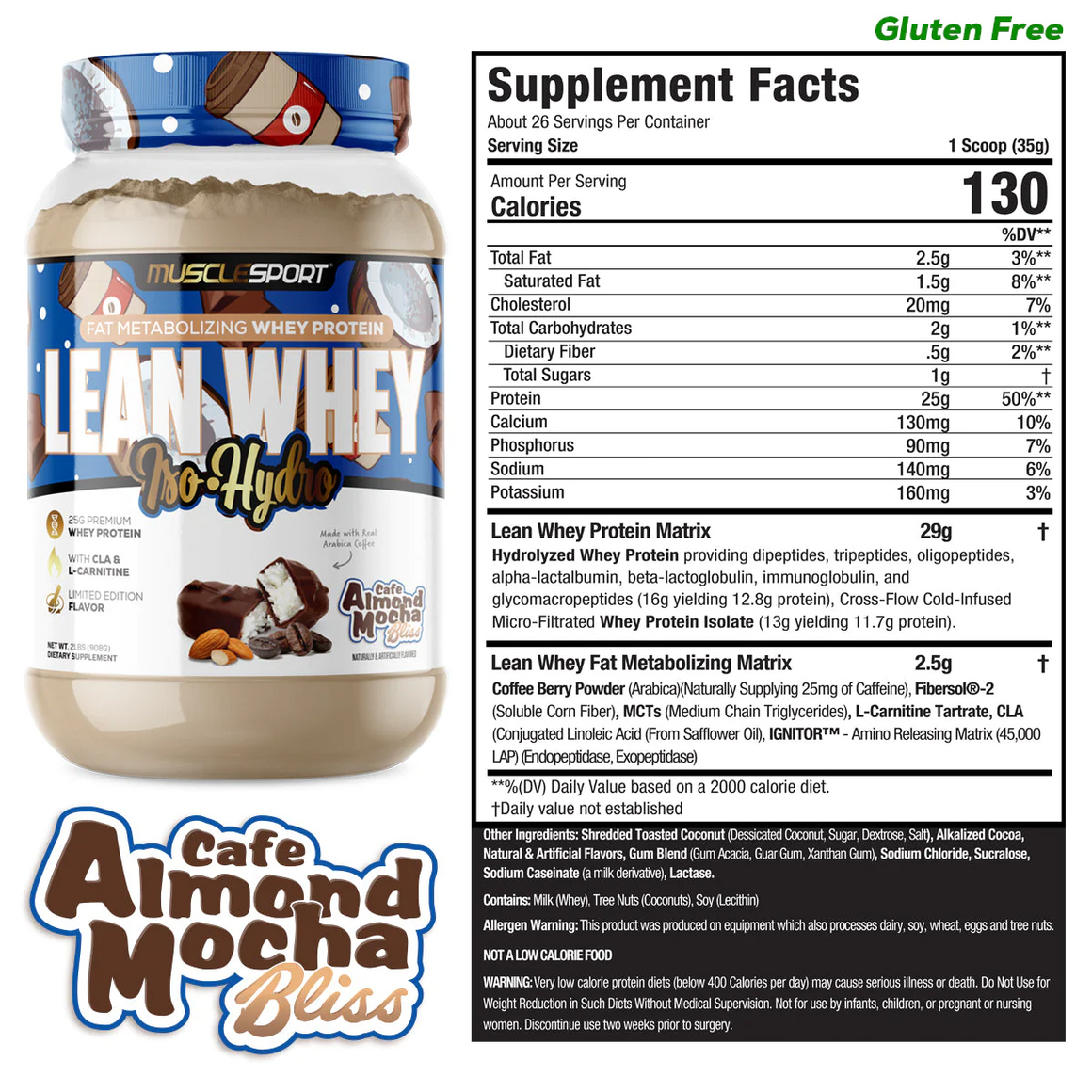 Lean Whey Iso Hydro Gourmet Protein 2LB