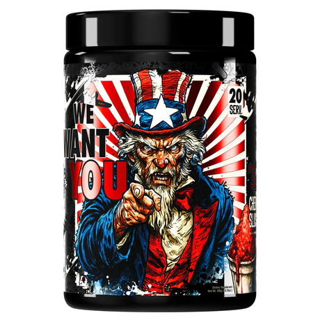  Souls 4 Sale Cherry Slushy pre-workout container on a gym bench, ready for an intense workout.